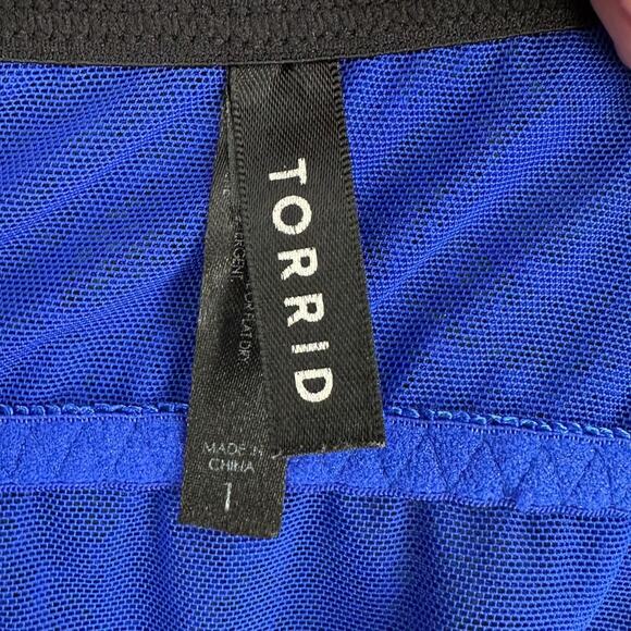 Torrid Blue Bralette Lace Black Trim Lingerie Intimate Bralette Womens Size 1 - Picture 3 of 4